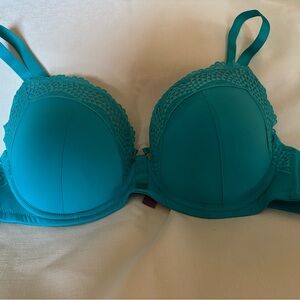 Adore Me Teal Lace Bra